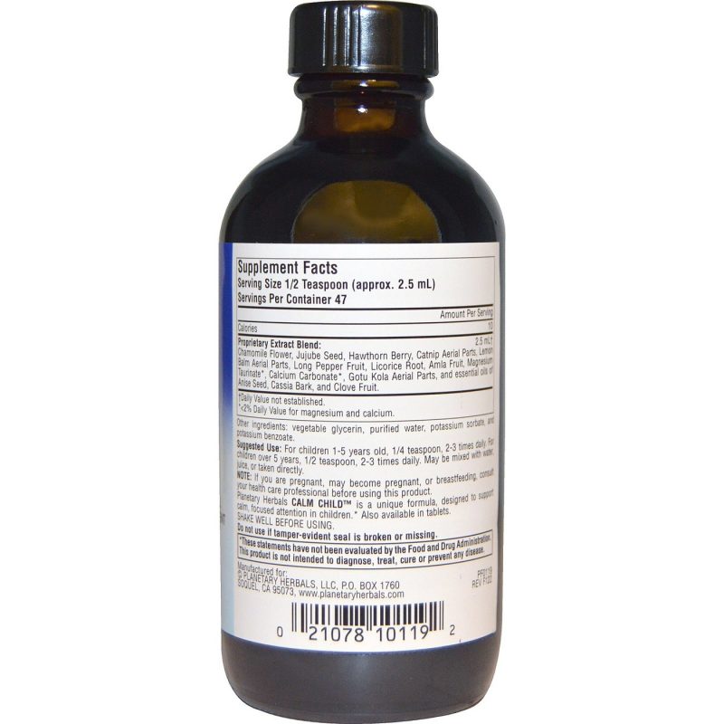 Calm Child Syrup 4 Fl. Oz. Supplement Facts