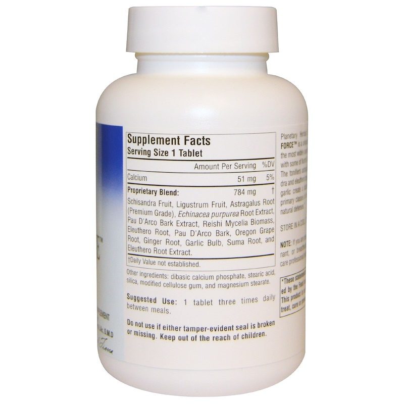 Echinacea Defense Force 784mg 90 Tablets Supplement Facts