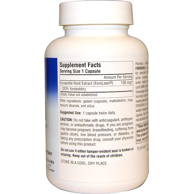 Forskohlii Full Spectrum 130mg 120 Capsules Supplement Facts