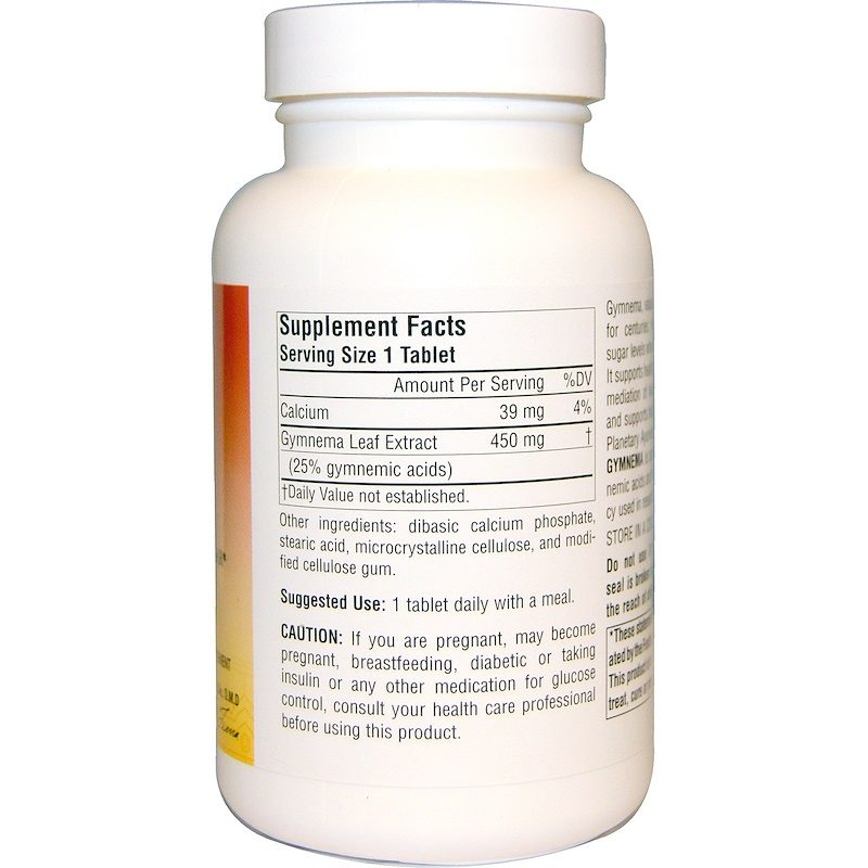 Gymnema Full Spectrum 450mg 120 Tablets Supplement Facts
