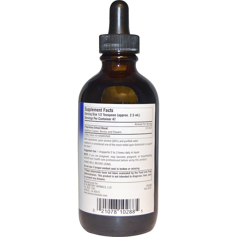 Hawthorn Extract Full Spectrum 4 Fl. Oz. Supplement Facts