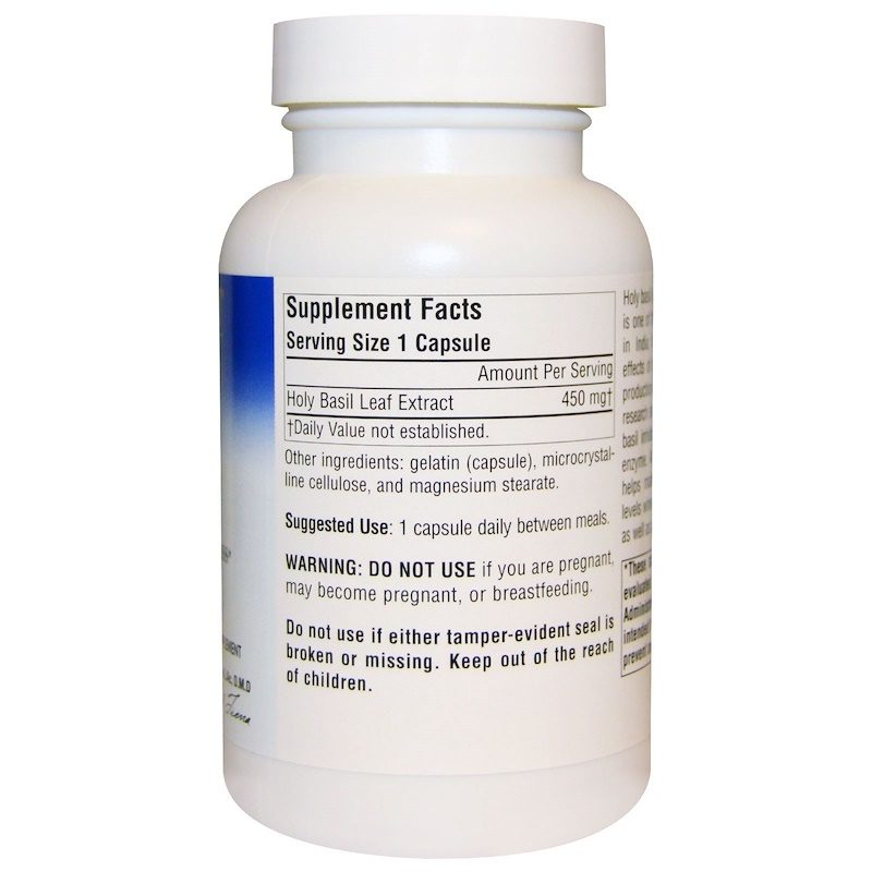 Holy Basil Extract 450mg 120 Capsules Supplement Facts