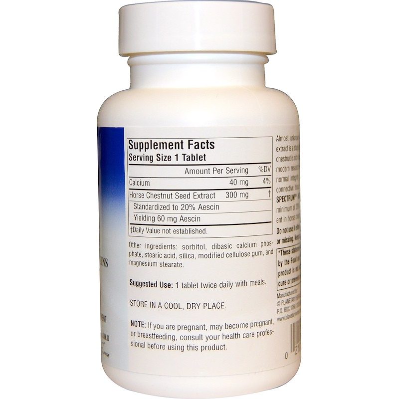 Horse Chestnut Full Spectrum 300mg 120 Tablets Supplement Facts