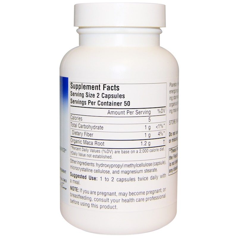 Maca Supreme 600mg 100 Capsules Supplement Facts