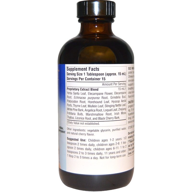 Old Indian Syrup for Kids 8 Fl. Oz. Supplement Facts
