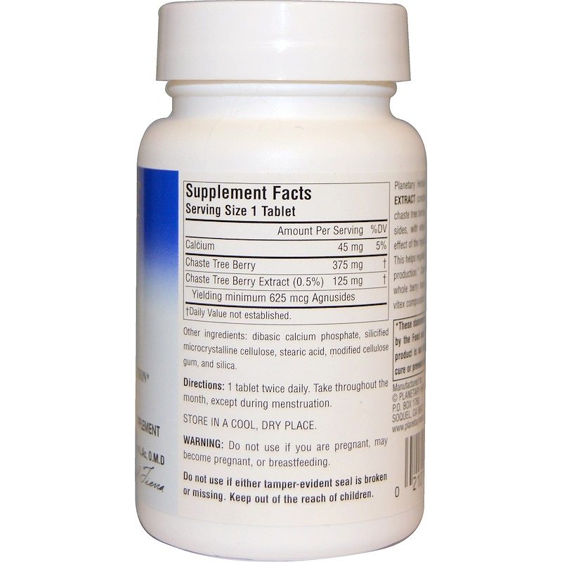 Vitex Extract Full Spectrum Hormone Regulation 500mg 60 Tablets Supplement Facts