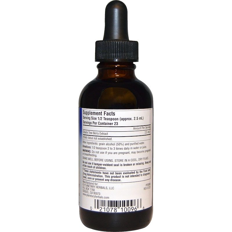 Vitex Extract 2 Fl. Oz. Supplement Facts